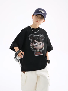 Áo Thun Ngắn Tay Mùa Hè Cho Bé Trai Bé Gái In Hình Năng Động Cổ Tròn | JJ Kids Fashion