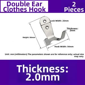 GUWANJI | Stainless Steel Thickened Wall Hook Single/Double Hooks