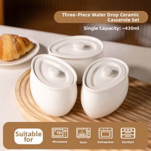 High-temperature Resistant Ceramic Steaming Pot for One Person