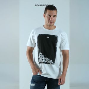 Bombboogie Kaos Pria Slimfit Haskies Offwhite 12E45B4OW