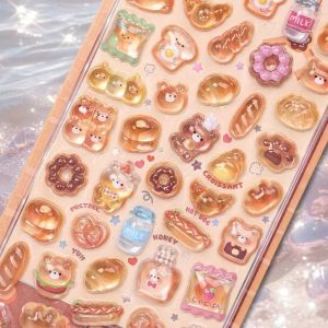 300Pcs/50pc Kawaii Cartoon 3D Relief Sticker Cute Crystal Jelly Patch for Mobile Phone Case Mirror Scrapbook Journal Animal Deco
