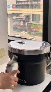 ถังน้ำแข็งสูญญากาศเก็บความเย็นนาน48ชั่วโมง ไม่มีไอน้ำเกาะ Vacuum Ice Bucket DAHK [พร้อมส่ง]