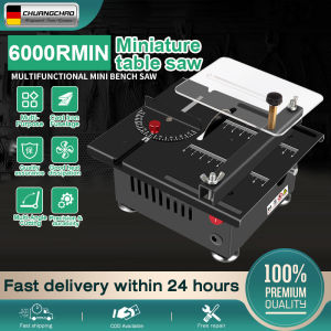 CHUANGCHAO Table Saw Mini Desktop Electric Saw Knife Speed Angle Adjustable Cutter Voltage 24V Input Power 200W Suitable For Wood Plastic Acrylic
