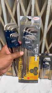 Bộ -lục giác 1.5-10mm thép SNCM+V Nhật Bản Eight TLS-9N với lớp mạ mới tăng độ cứng HRC 53-60 (NEW)