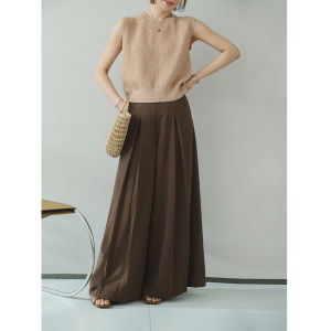 Anti-wrinkle Pleated Design Flared Trousers