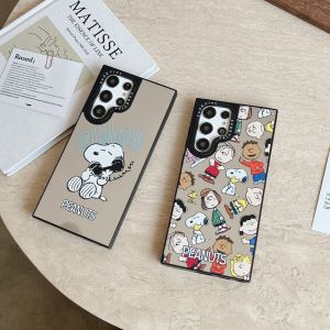 Cute Cartoon Snoopy Charie Woodstock Hard Phone Case for Samsung S25Ultra S24Ultra S23Ultra Shockproof Protective Cover for Galaxy S24 S23 S25 Ultra Plus Back Shell
