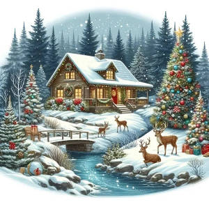 Huacan 5D Christmas Diamond Painting Shop Carrousel Wooden House Snowman Full Square Round Wall Decor Diamond Mosaic