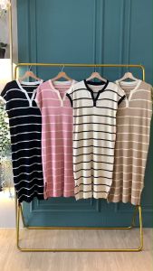 D11708 Everyday Cozy Stripe Knit Dress