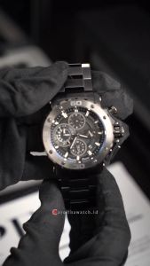 Jam Tangan Pria Alexandre Christie Chronograph AC 9205 MCBEPBA Sport Black Dial Stainless Steel Strap