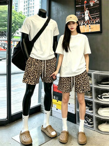 American Vintage Leopard Jacquard Tie Dye Stylish Shorts for Men Beachwear