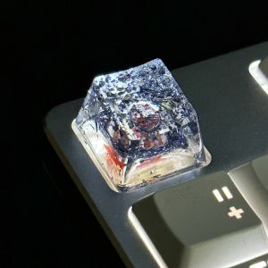 Keycap Nhựa Cá Nhân Hóa Với Thiết Kế Giọt Nước Lá Vàng Và Bạc Trong Suốt Cho Bàn Phím Cơ Có Trục Chéo Đi Kèm