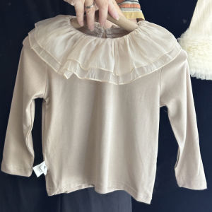 Korean Style Girls Long Sleeve Ruffle Collar Base Shirt Sweet New Arrival Spring Fashionable Childrens Top Tagkita Brand