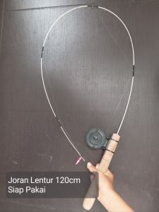 1paket joran pancing telkom 120cm reel tokos super lentur siap pakai