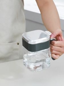 380ml Square Sealed Seasoning Jar | Airtight Salt MSG Jar Moisture-Proof g Powder Balang Perasa Kaca 玻璃密封调料罐
