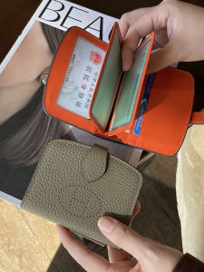 Genuine Leather Card Holder Womens Document Storage Car Driving License Cover 2-in-1 New 2025 Elegant Style Horizontal Size