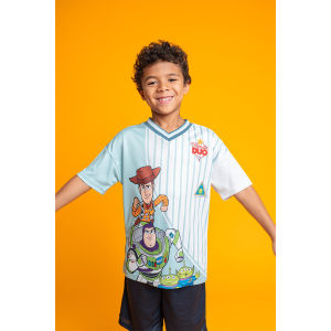 52TOYS | 2026 Kids Toy Story Soccer Jersey Mesh Athletic T Shirt Woody Buzz Lightyear Cartoon Sports Tee Fan Gift Top