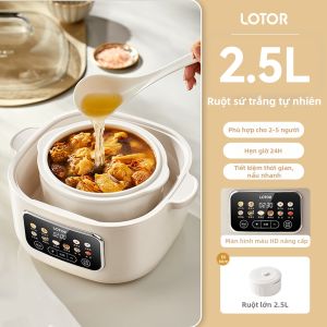 Nồi nấu chậm tự động bằng nước Ceramic cho 4 người