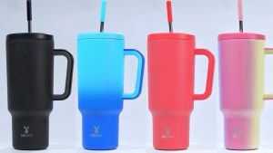 【Authentic 100%】Meoky Insulated Tumblers With Handle And Straw 40oz Stainless Steel Tumbler Cups With Lid| Insulated Cup Reusable Stainless Steel Water Bottle Travel Mug Leak-proof Lid and Straw 100% Leak-proof Keeps Cold for 34 Hours or Hot for 10 Hours