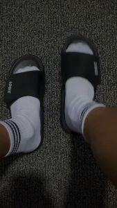 Sandal Selop Pria Kekinian Simple Velcro Silver