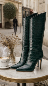 Maison Abeni - Vale - Croc Embossed High Boot
