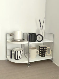 Cup Storage Rack Double-Layer Tea Set Cup Holder Storage Rack Household Desk Drain Tray Water Cup Storage Cup