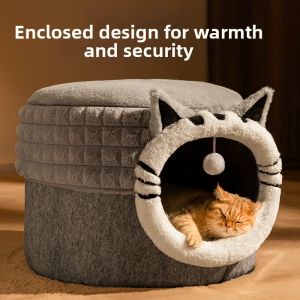 All-Season Warm Removable Half-Enclosed Cat House