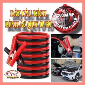 Dây Câu Kích Bình Ắc Quy Ô Tô Xe Hơi 12V Động Cơ Tới 3.0L Lõi Nhôm Mạ Đồng Tải 2000AMP - Bộ Dây Kích Sạc Điện Ắc Quy Cứu Hộ Xe Ô Tô