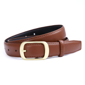 Leather Belt Women 2.4 Inch Wide Versatile Korean Casual Plain Geometric Metal Accessories Belts for Women