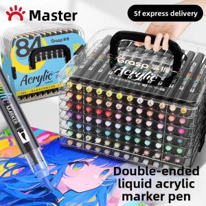 Double-Headed Acrylic Marker Pen Set for Students Art Majors Soft Hard Head Watercolor Pen 36 Colors 48 Colors 84 Colors