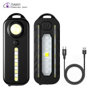 Portable Bicycle Tail Light Night Ride Warning Light Mountain Road Bike Backpack Clip Light Built-in Battery Outdoor Camping Travel Gear