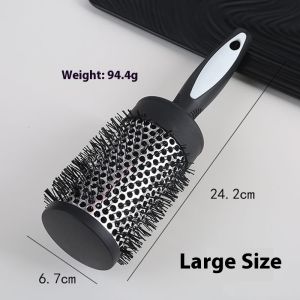 1Pc Curl Nylon Paddle Brush with Aluminum Barrel Rollers Quick Curls Styling Tool Anti Static Salon Results Home Hair Essential