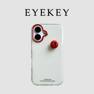 Eyekey Minimalist Style 3D Tomato Phone Case for 16 pro Max Women Full Cover Anti-Fall Protection Soft Silicone Shell