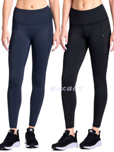 Large Size Spring Summer Womens Running Fleece Brushed Quick Dry High Elasticity Yoga Sports Zipper Pocket Nine Point Pants