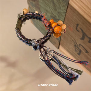 Follow Me to Cut the 14 Th Place Demon Chinese Ancient Style Mountain Ghost Money Hand-Made Gourd Braid Rope Mens Bracelet Womens Bracelet