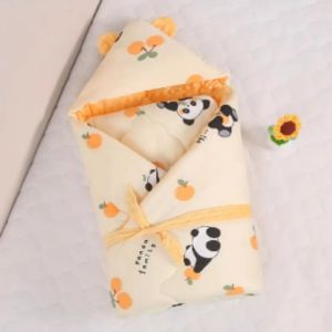 Thickened Milk Cotton Baby Wrap Bean Bean Outgoing Autumn Winter Sleep Bag Prevent Startle Spring Summer Baby Swaddle Blanket