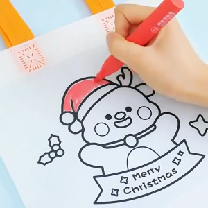 20/30Pcs Christmas DIY Graffiti Bags Handmade Painting Non-Woven Bag New Year Party Kids Drawing Educational Gifts