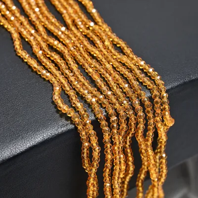 130Pcs 3MM Crystal Glass Beads Flat Round Clear Faceted Loose Spacer Bead for Jewelry Making DIY Bracelet Necklace