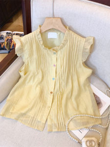 Elegant French Style Doll Shirt Summer 2025 Womens Fashion Original Single Sleeve Shirt Beautiful Lace Top Korean Loose Fit