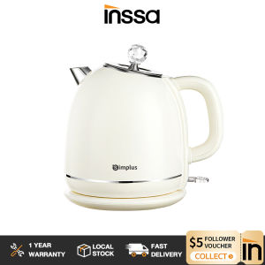 Simplus กาต้มน้ำไฟฟ้า สไตล์ย้อนยุคยุโรป ป้องกันน้ำร้อนลวก 2 ชั้น 1.7 ลิตร กาต้มน้ำไฟฟ้าในครัวเรือน 304 ซับสแตนเลสกาต้มน้ำ ตัดไฟอัตโนมัติ DRSH006