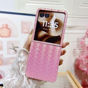 szhaiyu | Gradient Woven Pattern Phone Case for Motorola Razr 50 60 70 Ultra PC Hard Shell Protective for Moto Razr 50 60 70 Back Cover
