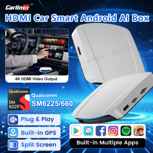 2025 CarlinKit HDMI Video Output Android 13 CarPlay AI Box SM6225 8-Core Android Auto Wireless CarPlay Split Screen Smart TV Box