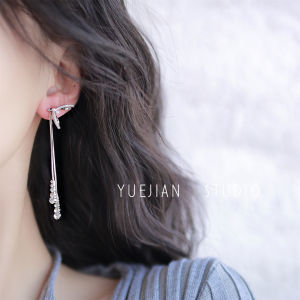 Elegant Long Butterfly Knot Earrings Silver Color Sweet Style Fashion Jewelry for Women Fresh out New Freshness Guaranteed