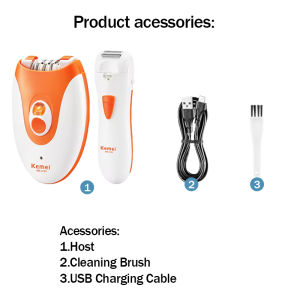 Kemei KM-2195 Epilator Hair Removal For Women USB Rechargeable Hair Removal Machine Electric Shaver