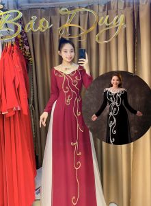 Áo dài mẹ tiệc sui gia hỏi cưới thiết kế