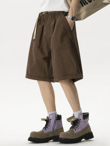 SZON | Cotton American Workwear Retro Straight Leisure Shorts
