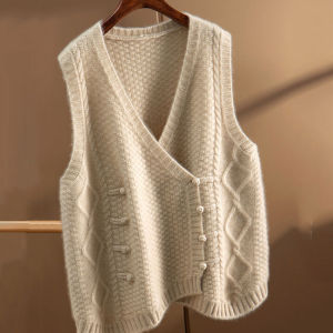 Double-Breasted Cashmere Sweater Vest