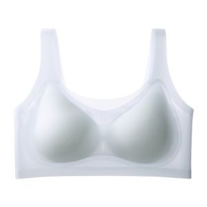 Miiow | Ice Silk Seamless Womens Underwear Vest Style Bra Thin Summer Anti-Sagging Large Chest Illusion Gathered No Trace Nylon Fabric