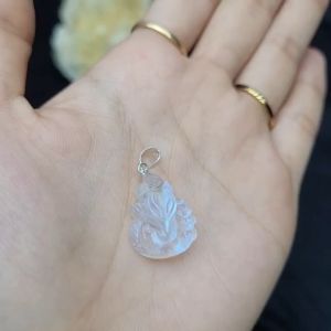 Q743 Mặt hồ ly Moonstone VIP ôm dây xâu kim tiền móc bạc Kim và Thuỷ - Phong Thuỷ TUDO P