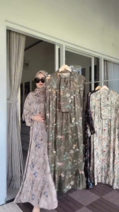 Gamis Wanita Muslim Set Hijab Kekinian Premium Motif Bunga Lengan Panjang Syari Terbaru Bisa Untuk Pesta Kondangan Pengajian Puspa