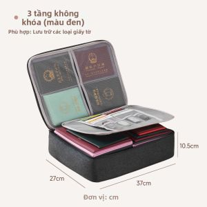 LIUZHE | Túi Đựng Tài Liệu Nhiều Lớp Chống Nước Chống Cháy Có Khóa